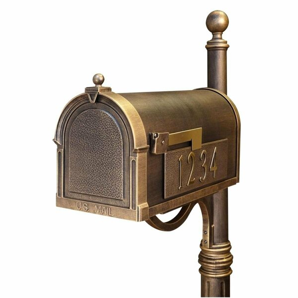 Special Lite Products Berkshire Curbside Mailbox with Side Numbers - Hand Rubbed Bronze SCB-1015-MP-BRZ